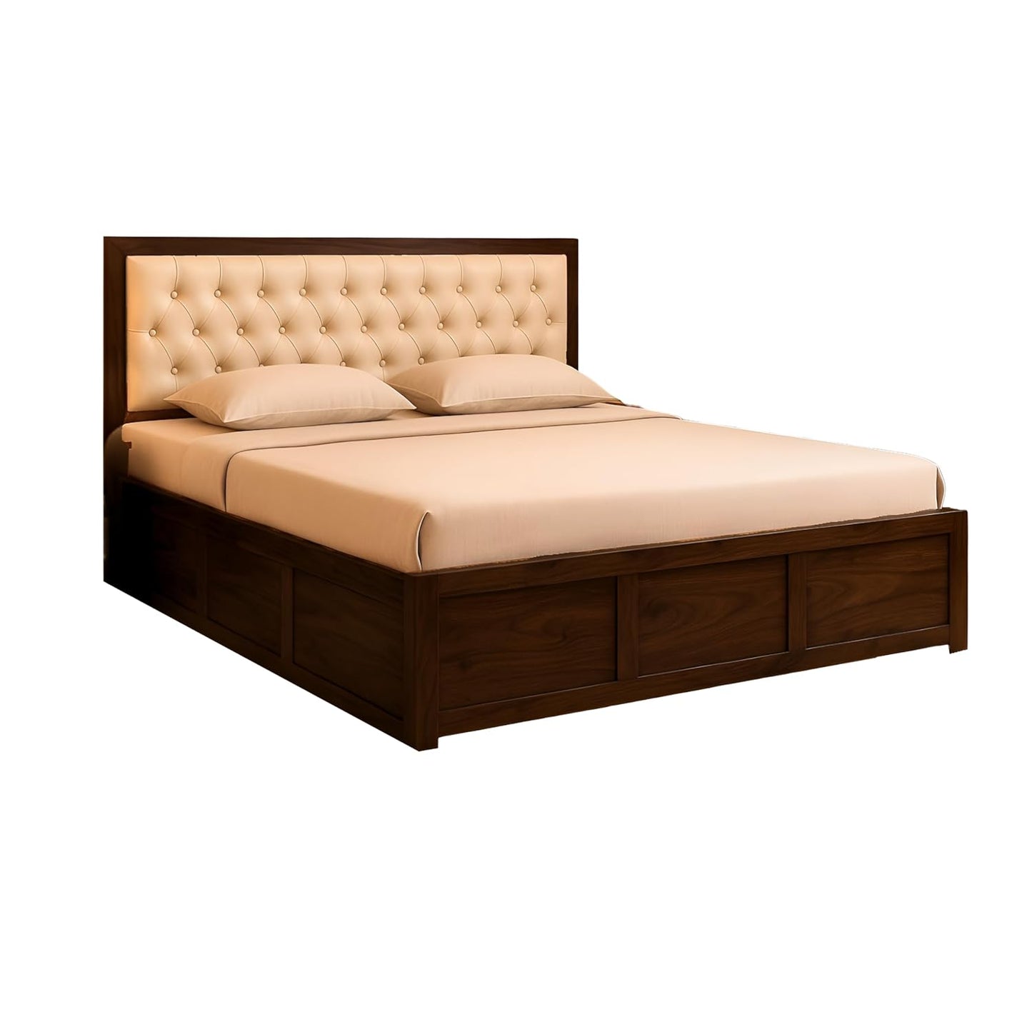 Curious Lifestyle CRAFTS Sheesham Wood Queen Size Bed Without Storage Solid Wooden Cot Bed Double Bed Furniture for Bedroom Living Room Home - Bars Bie Bed (Teak Finish)