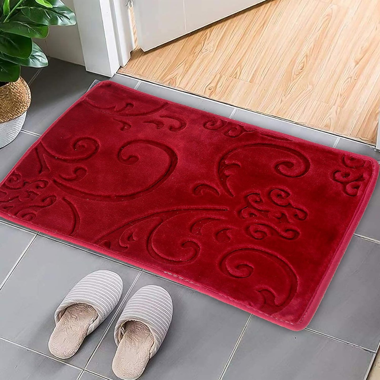 Soft Anti Skid Solid Water Absorbent Washable Bathroom Rugs/Doormat