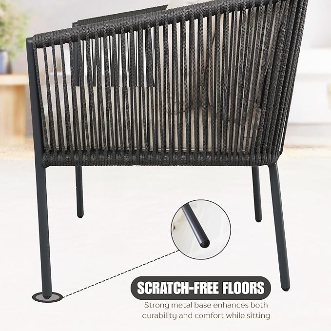 Garden Rope Sofa Set with Weatherproof Cushions