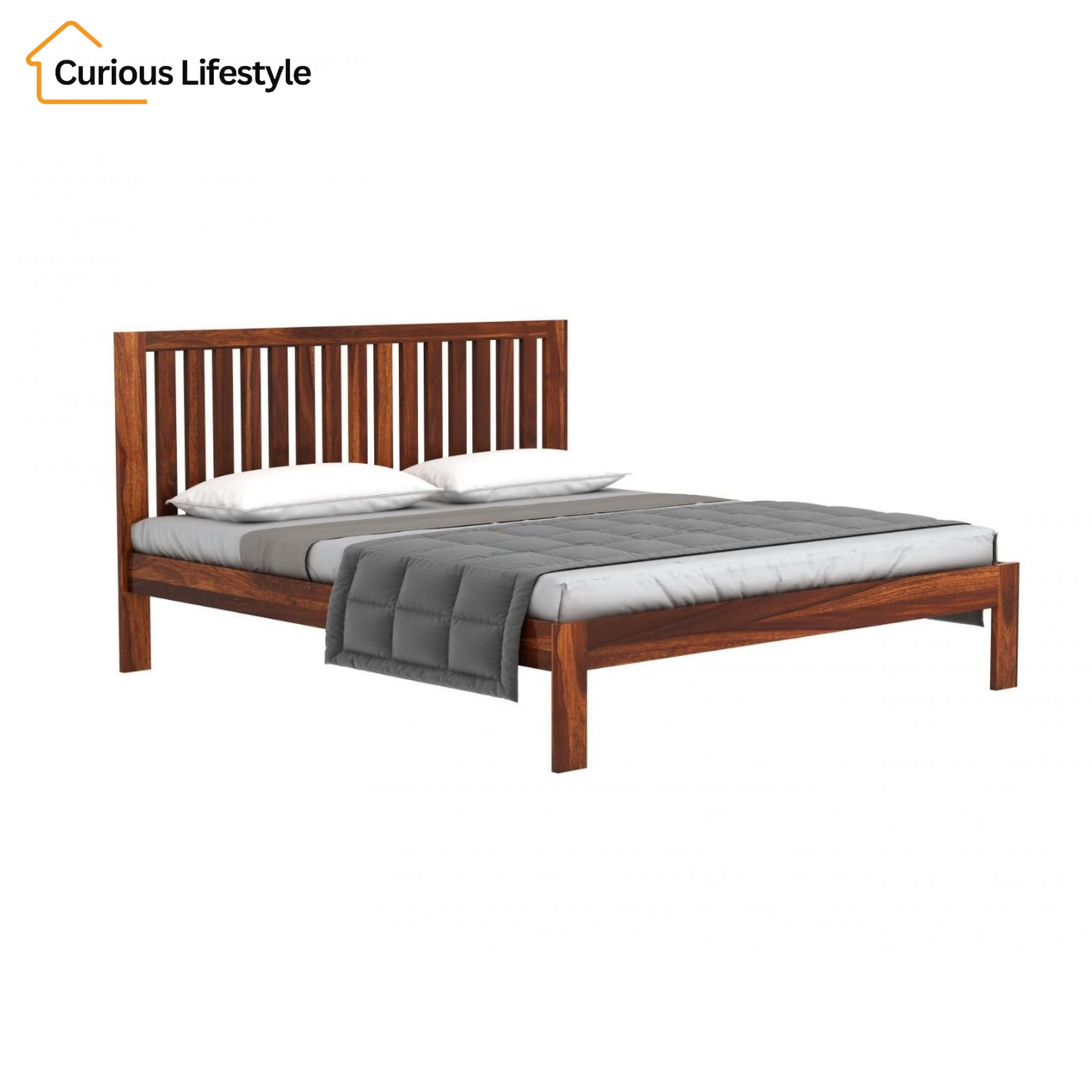 Home decor solid wood bed no storage