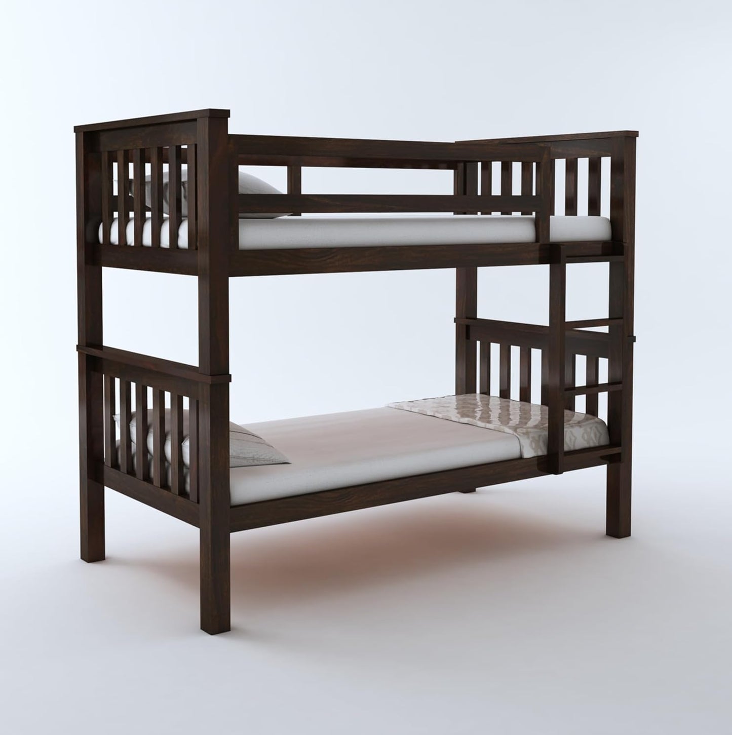 Kids wooden bunk bed solid wood frame