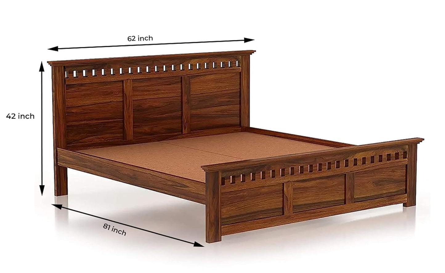 Minimalist queen bed in natural wood