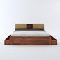 Curious Lifestyle Sheesham Wood King Size Bed with Drawer and Headboard Storage for Bedroom Living Room Home Wooden Double Bed Cot Palang Furniture (Walnut Finish)