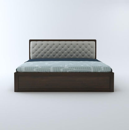 Curious Lifestyle Solid Sheesham Wood Queen Size Bed with Storage for Bedroom Living Room Solid Wooden Furniture Double Bed for Home Hotels (Walnut Finish)
