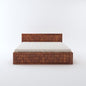 Curious Lifestyle Sheesham Wood Diamond Queen Size Bed with Box Storage and Headboard for Bedroom Living Room Home Wooden Double Bed Cot Palang Furniture (Walnut Finish)