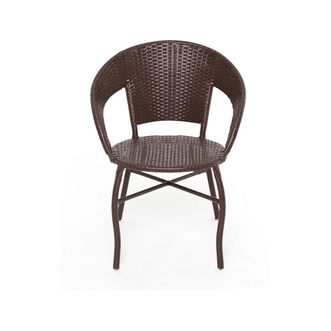 Curious Lifestyle Rattan & Wicker Patio Seating Set of 3 Outdoor Furniture Garden Patio Seating Set 2 Chairs & 1 Table Balcony Furniture Coffee Table Sets (Light Brown), 24 Inches