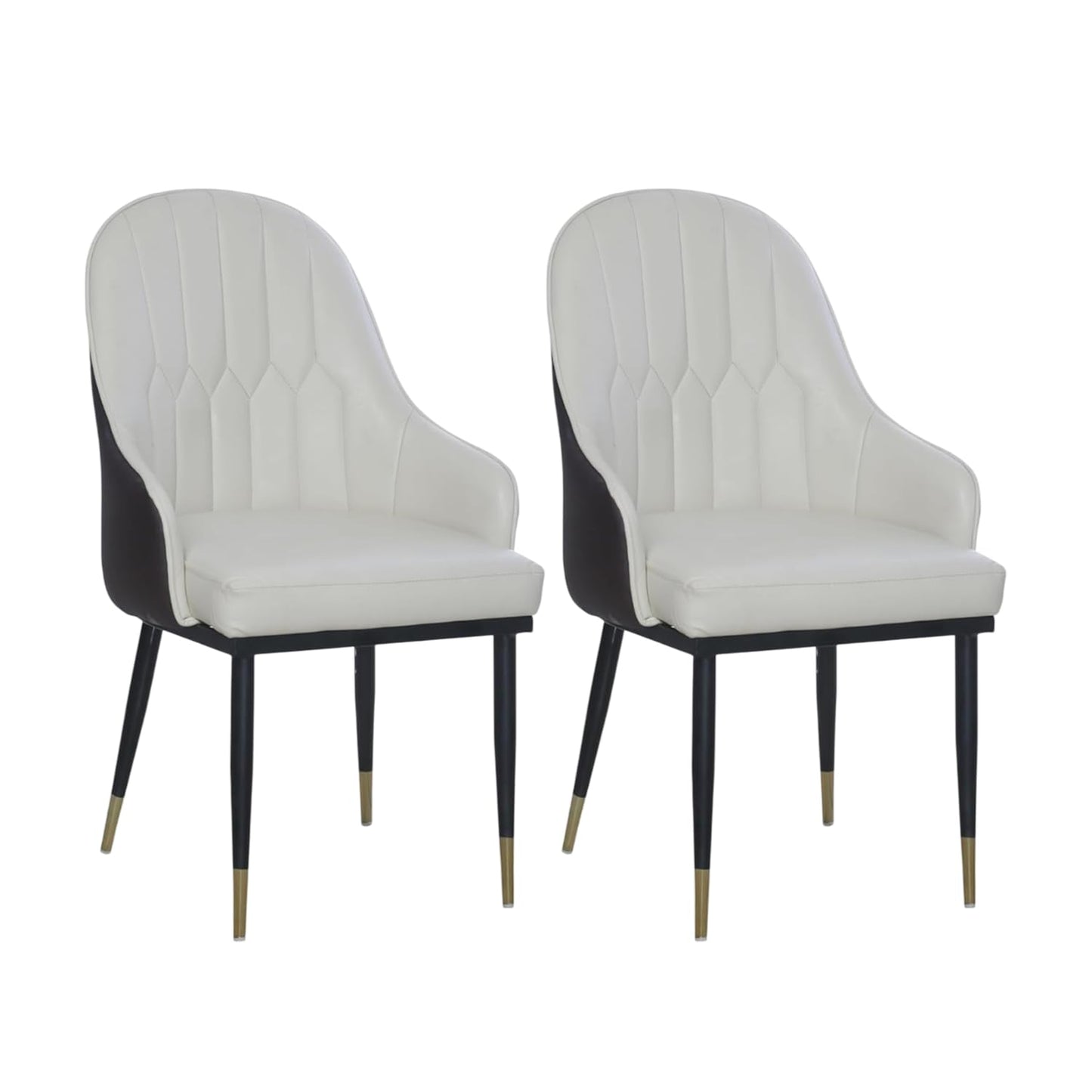 Curious Lifestyele Modern PU Leather Dining Chair with Armrest & Metal Legs