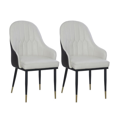 Curious Lifestyele Modern PU Leather Dining Chair with Armrest & Metal Legs