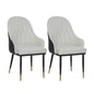 Curious Lifestyele Modern PU Leather Dining Chair with Armrest & Metal Legs