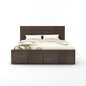 Curious Lifestyle Sheesham Wood King Size Bed with Box Storage Double Cot Wooden Palang for Bedroom Living Room Furniture (Walnut Finish)
