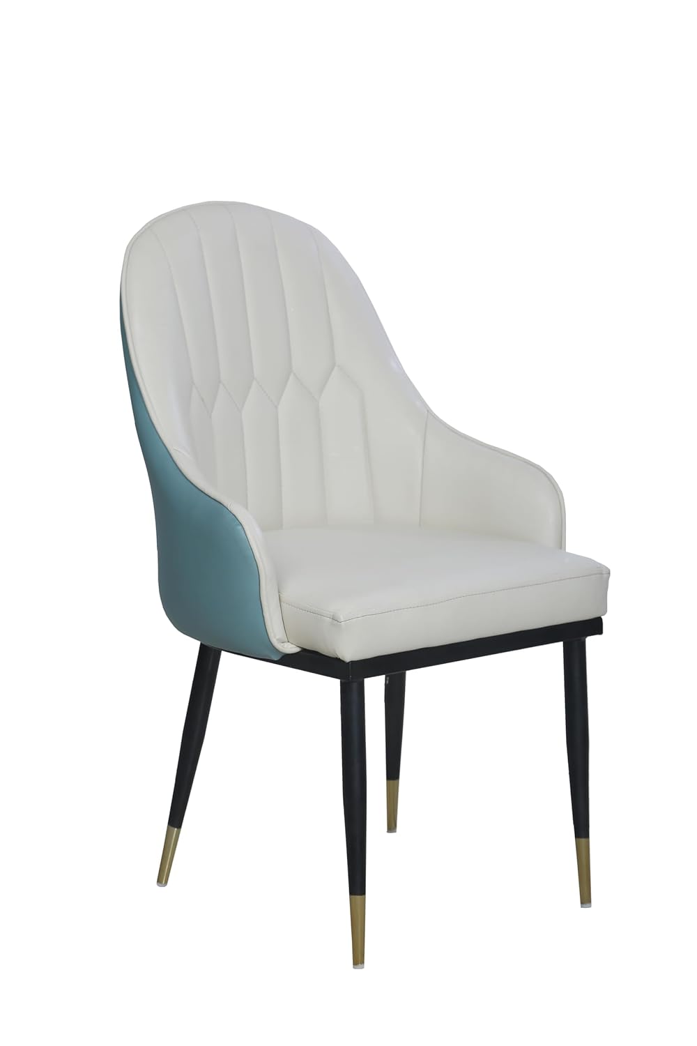 Curious Lifestyele Modern PU Leather Dining Chair with Armrest & Metal Legs