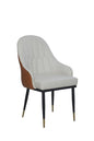 Curious Lifestyele Modern PU Leather Dining Chair with Armrest & Metal Legs