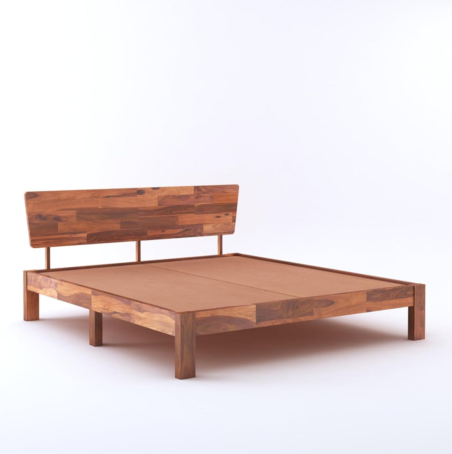 Curious Lifestyle Sheesham Wood Queen Size Bed with Box Storage & Headboard Storage | Solid Wood Double Bed Palang for Bedroom (Walnut Finish)