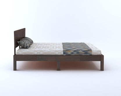 Curious Lifestyle Sheesham Wood Queen Size Bed with Box Storage & Headboard Storage | Solid Wood Double Bed Palang for Bedroom (Walnut Finish)