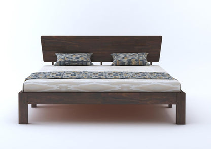 Curious Lifestyle Sheesham Wood Queen Size Bed with Box Storage & Headboard Storage | Solid Wood Double Bed Palang for Bedroom (Walnut Finish)
