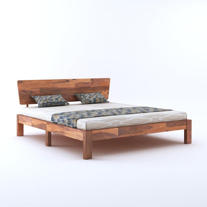 Curious Lifestyle Sheesham Wood Queen Size Bed with Box Storage & Headboard Storage | Solid Wood Double Bed Palang for Bedroom (Walnut Finish)