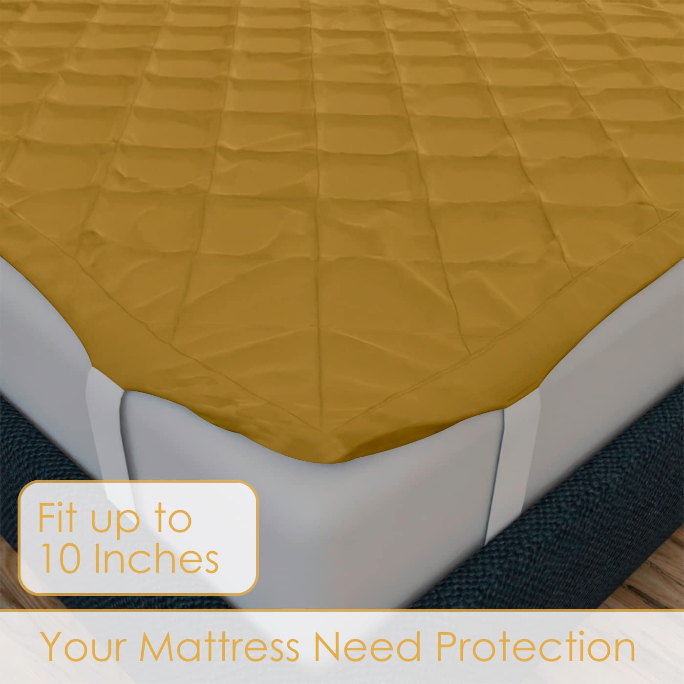 Waterproof Cotton Mattress Protector Queen Size | Soft & Washable Bed Cover by Curious Lifestyle