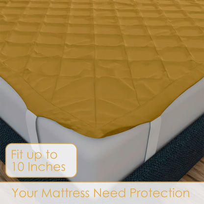 Waterproof Cotton Mattress Protector Queen Size | Soft & Washable Bed Cover by Curious Lifestyle
