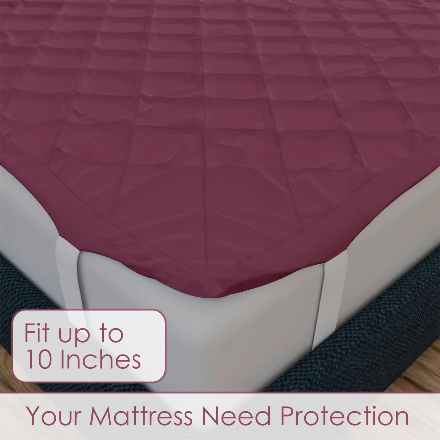 Waterproof Cotton Mattress Protector Queen Size | Soft & Washable Bed Cover by Curious Lifestyle