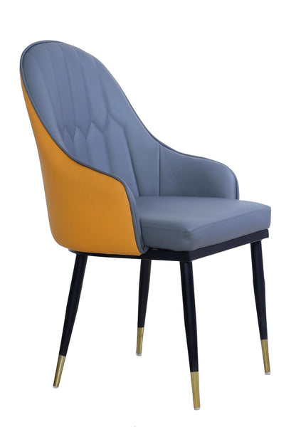 Curious Lifestyele Modern PU Leather Dining Chair with Armrest & Metal Legs