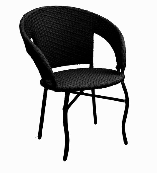 Curious Lifestyle Patio Seating Chair and Table Set Outdoor Balcony Garden Coffee Table Set Furniture with 1 Table and 2 Chairs Set (Black)