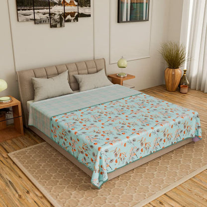 Cotton Soft Hand Block Printed Reversible Dohar AC Blanket Double Bed King Size (Size-84*90/C5)