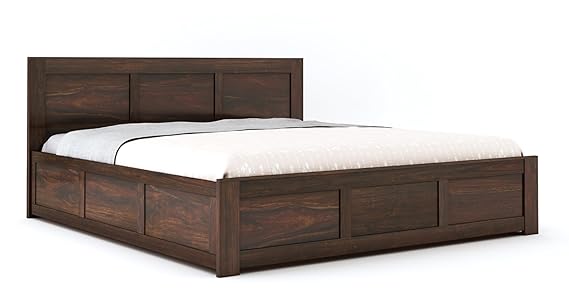 Curious Lifestyle Sheesham Wood King Size Bed with Box Storage Double Cot Wooden Palang for Bedroom Living Room Furniture (Walnut Finish)