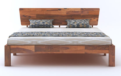 Curious Lifestyle Sheesham Wood Queen Size Bed with Box Storage & Headboard Storage | Solid Wood Double Bed Palang for Bedroom (Walnut Finish)