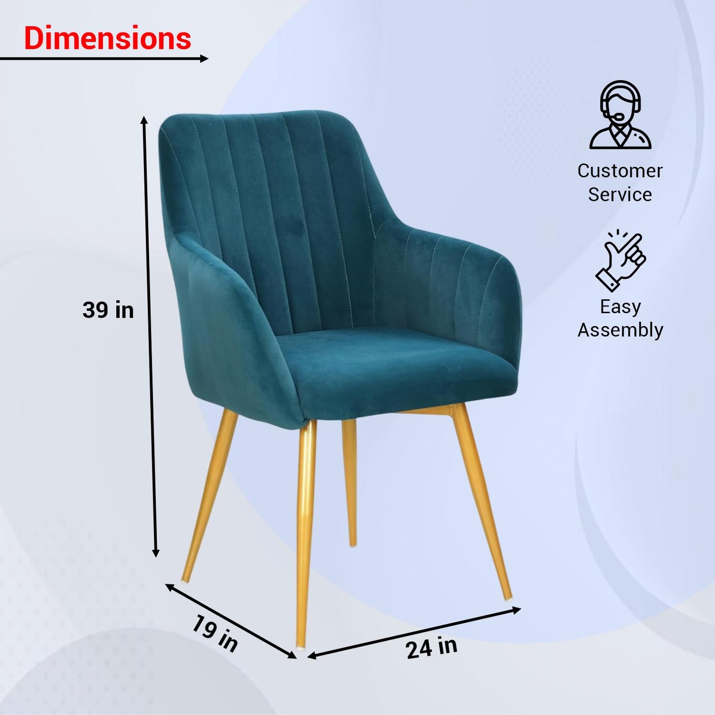 Velvet Cafe & Dining Chair with Armrest by Curious Lifestyle