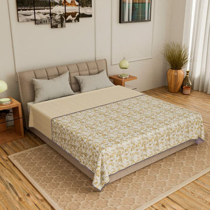 Cotton Soft Hand Block Printed Reversible Dohar AC Blanket Double Bed King Size (Size-84*90/C5)