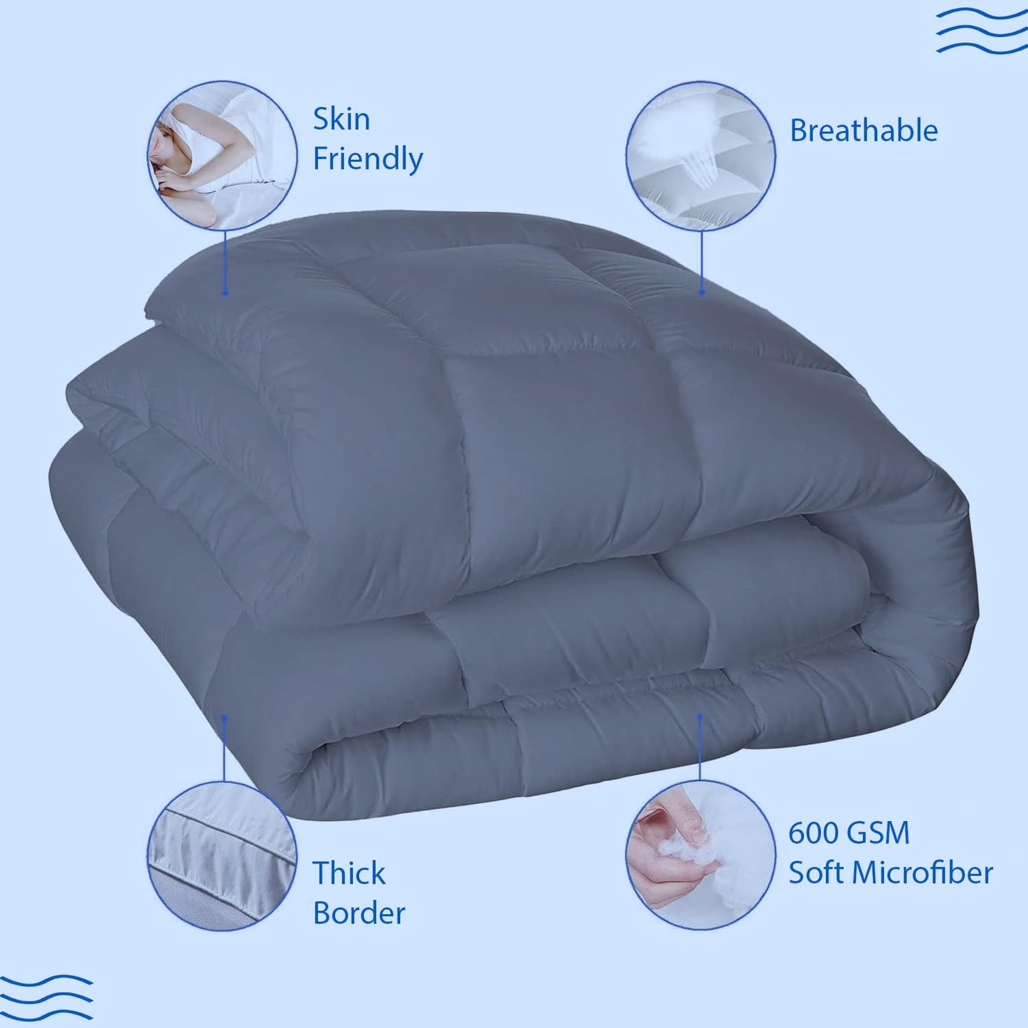 Super Soft 600 GSM Microfiber Mattress Topper | Quilted Mattress Padding by Curious Lifestyle