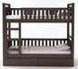 Curious Lifestyle Solid Sheesham Wood Bunk Bed With Trundle Wooden Bunk Bed With Ladder For Bedroom Living Room Home (Walnut Finish, 1.68 M, 2.08 M, 0.99 M)