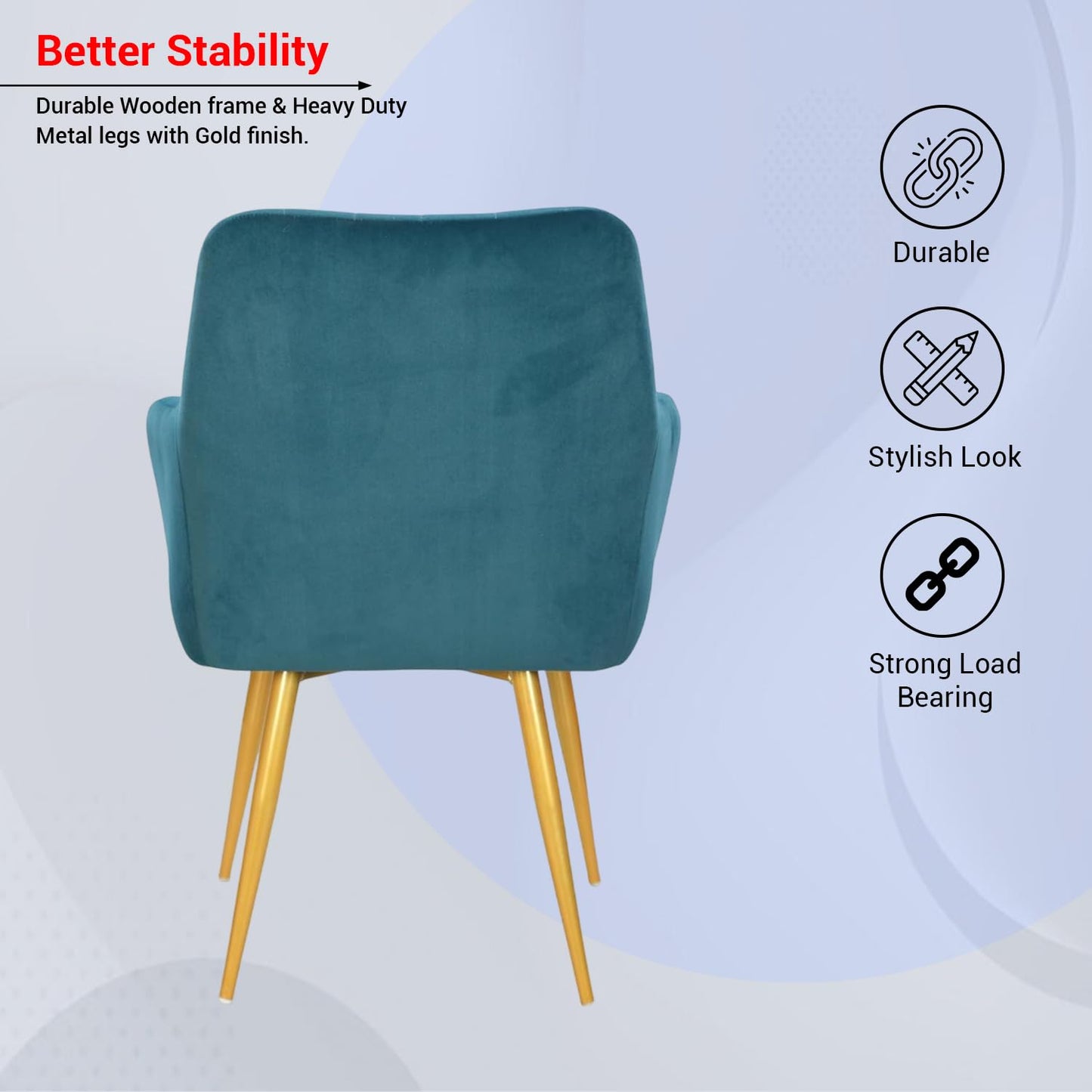 Velvet Cafe & Dining Chair with Armrest by Curious Lifestyle