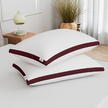 Extra Soft Microfiber Filled Down Alternative Hypoallergenic Premium Sleeping Pillow/Border Pillow Set of 2 (16 x 24 inch Pack of 2)