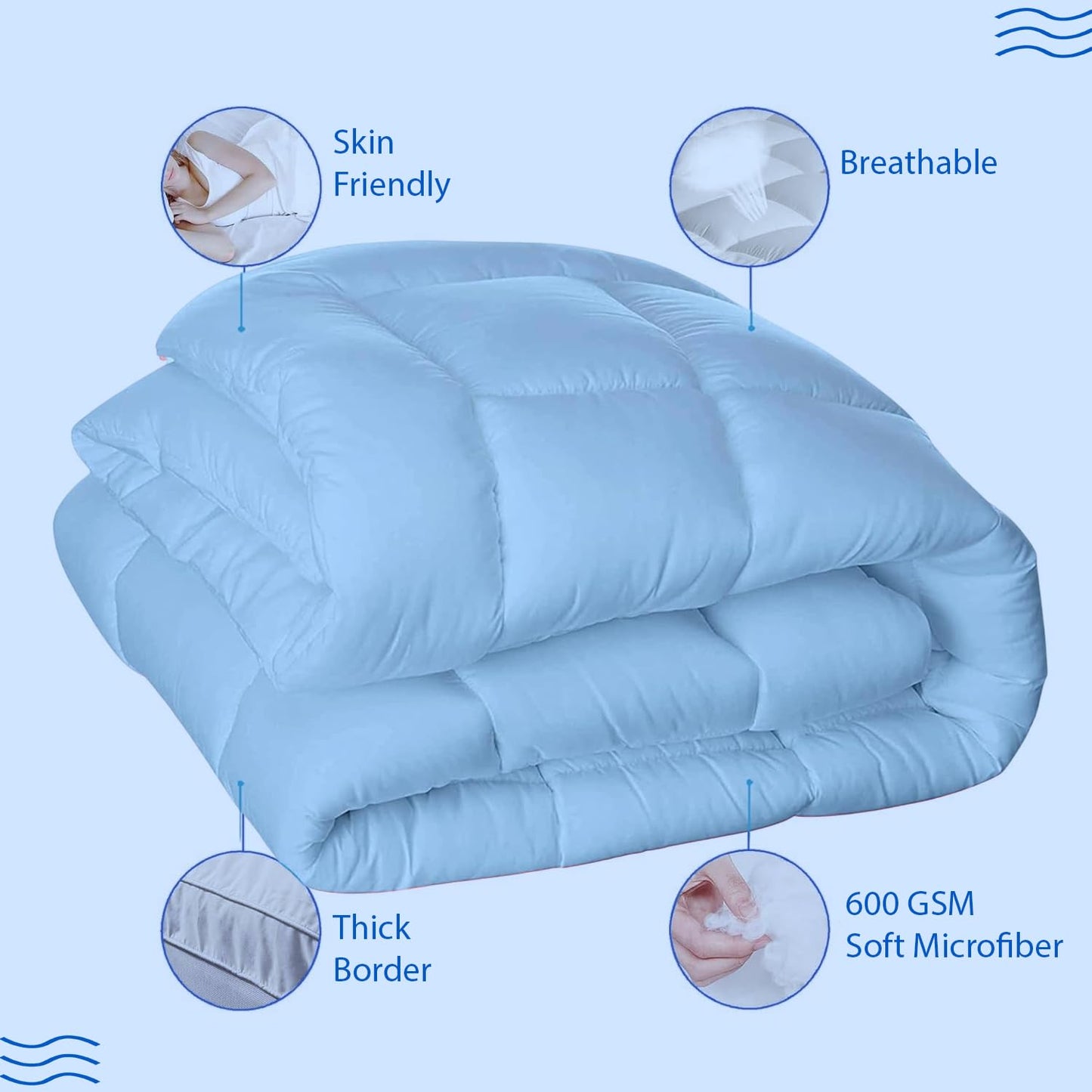 Super Soft 600 GSM Microfiber Mattress Topper | Quilted Mattress Padding by Curious Lifestyle