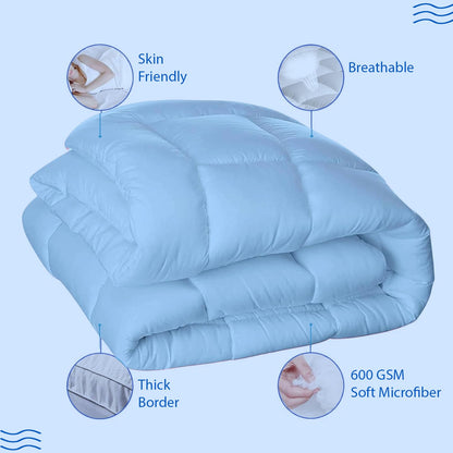 Super Soft 600 GSM Microfiber Mattress Topper | Quilted Mattress Padding by Curious Lifestyle