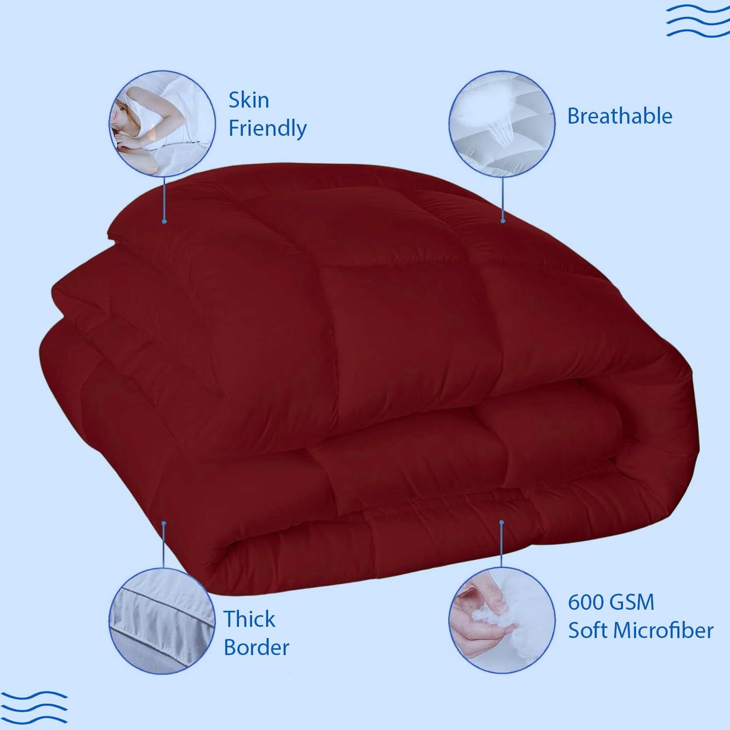 Super Soft 600 GSM Microfiber Mattress Topper | Quilted Mattress Padding by Curious Lifestyle