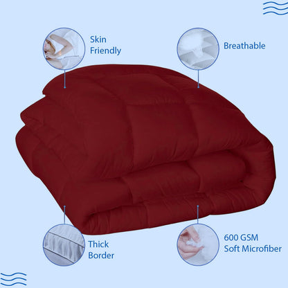 Super Soft 600 GSM Microfiber Mattress Topper | Quilted Mattress Padding by Curious Lifestyle