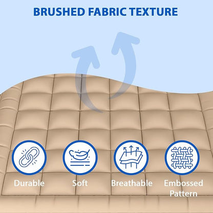 Super Soft 600 GSM Microfiber Mattress Topper | Quilted Mattress Padding by Curious Lifestyle