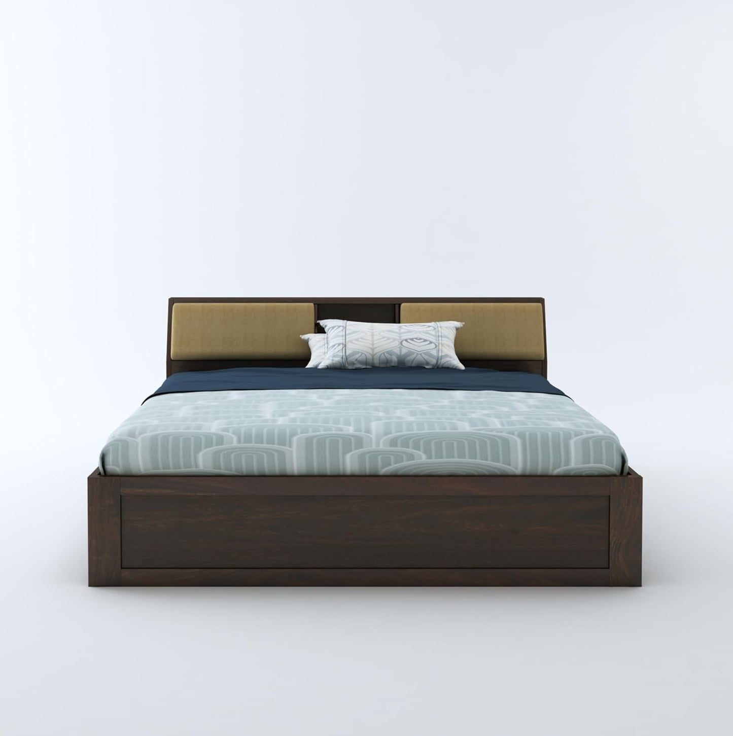 Curious Lifestyle Sheesham Wood King Size Bed with Hydraulic and Headboard Storage for Living Room Home Bedroom Wooden Double Bed Cot Palang Furniture (Walnut Finish)