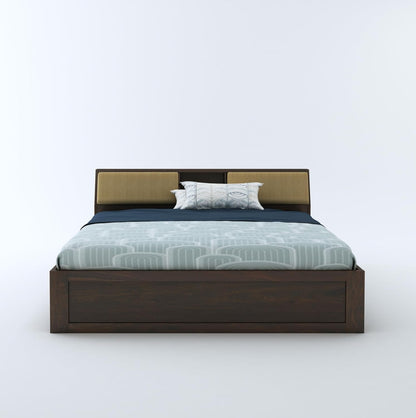 Curious Lifestyle Sheesham Wood King Size Bed with Hydraulic and Headboard Storage for Living Room Home Bedroom Wooden Double Bed Cot Palang Furniture (Walnut Finish)