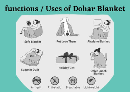 Cotton Soft Hand Block Printed Reversible Dohar AC Blanket Double Bed King Size (Size-84*90/C5)