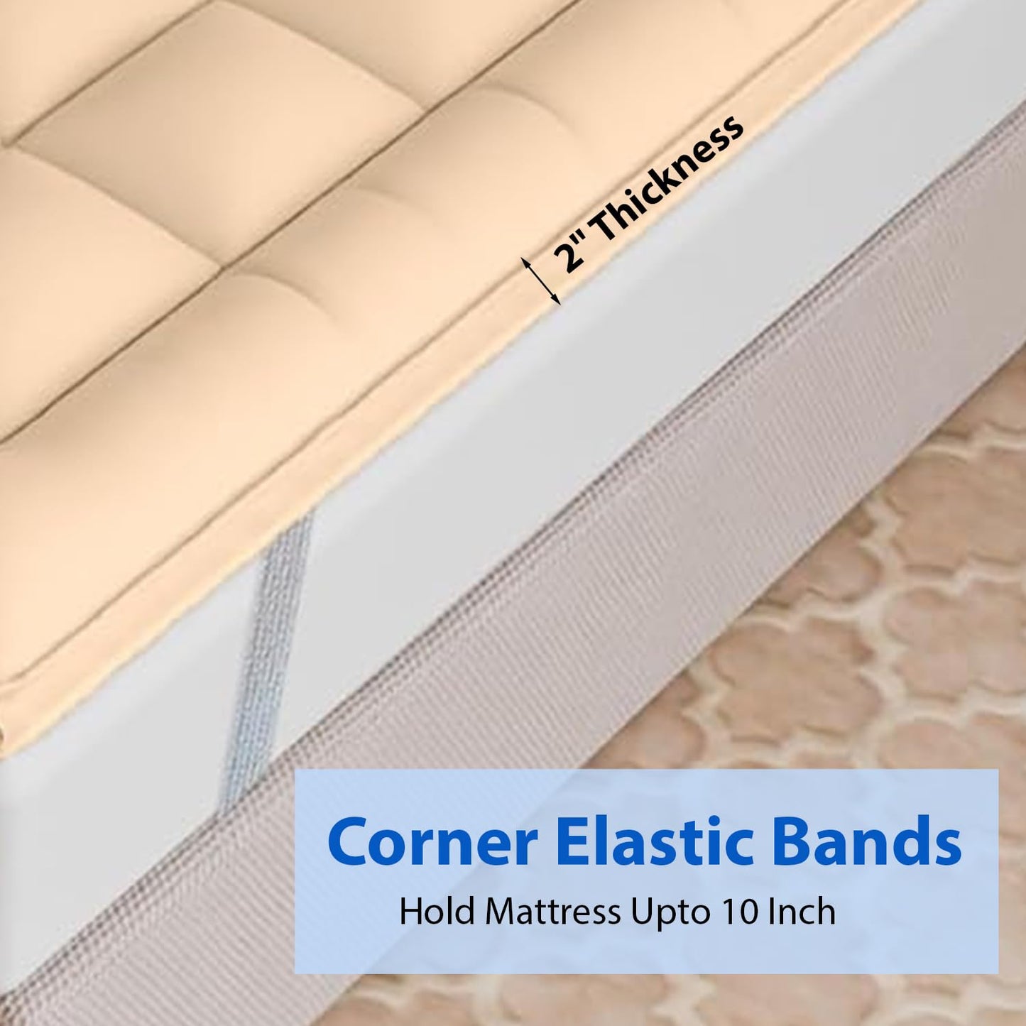 Super Soft 600 GSM Microfiber Mattress Topper | Quilted Mattress Padding by Curious Lifestyle