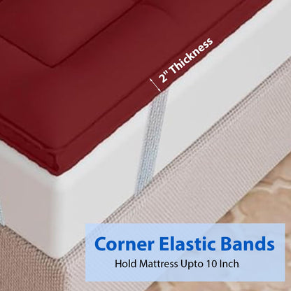 Super Soft 600 GSM Microfiber Mattress Topper | Quilted Mattress Padding by Curious Lifestyle