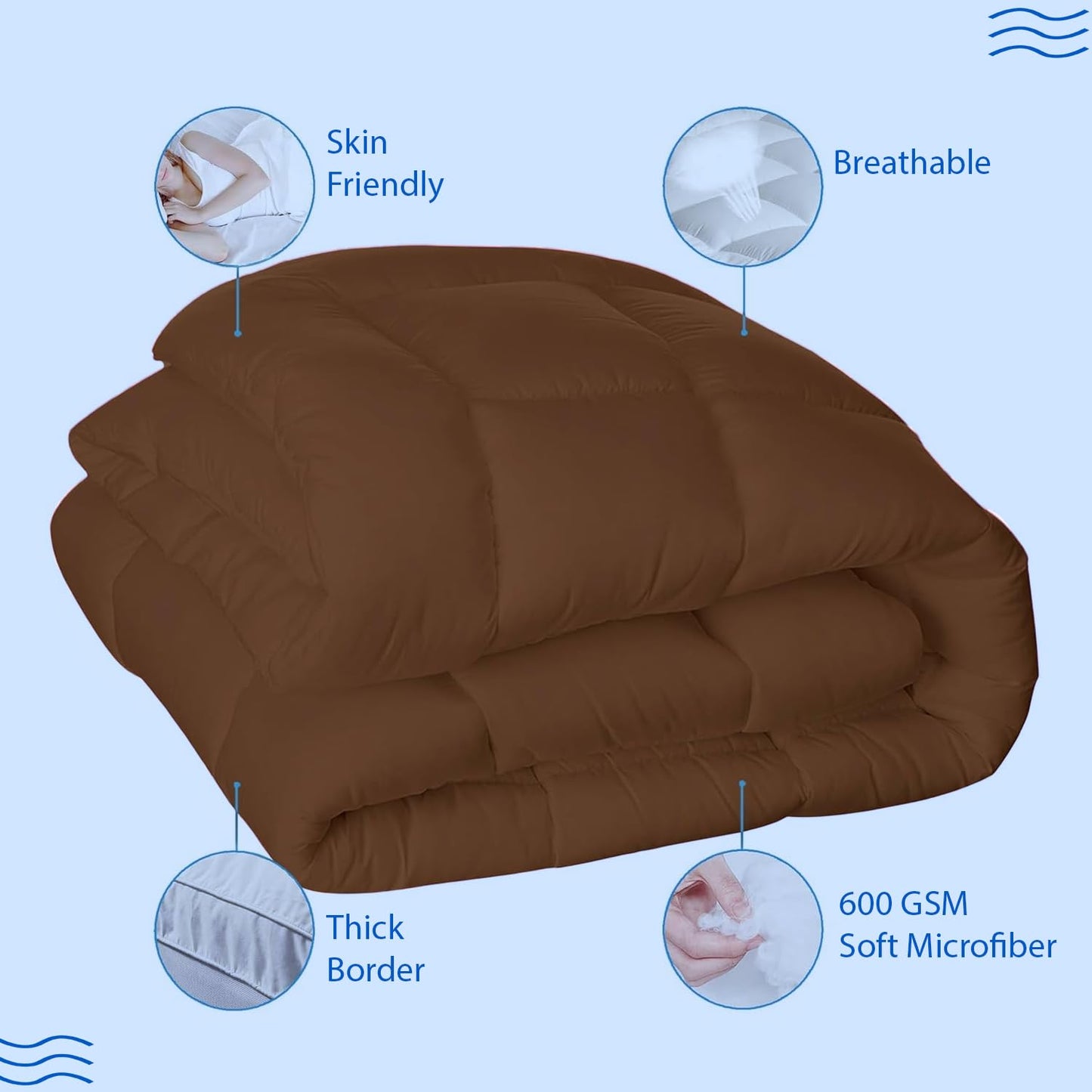 Super Soft 600 GSM Microfiber Mattress Topper | Quilted Mattress Padding by Curious Lifestyle