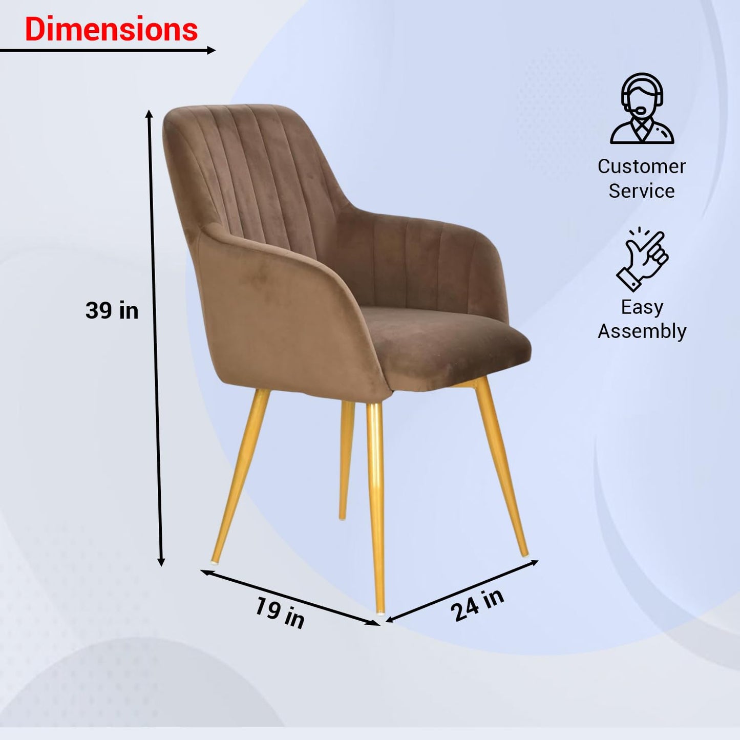 Velvet Cafe & Dining Chair with Armrest by Curious Lifestyle