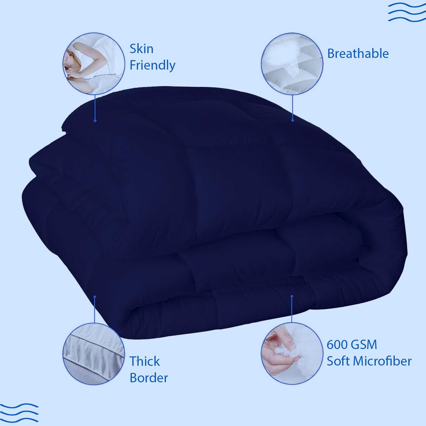 Super Soft 600 GSM Microfiber Mattress Topper | Quilted Mattress Padding by Curious Lifestyle