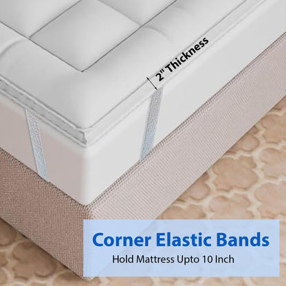 Super Soft 600 GSM Microfiber Mattress Topper | Quilted Mattress Padding by Curious Lifestyle