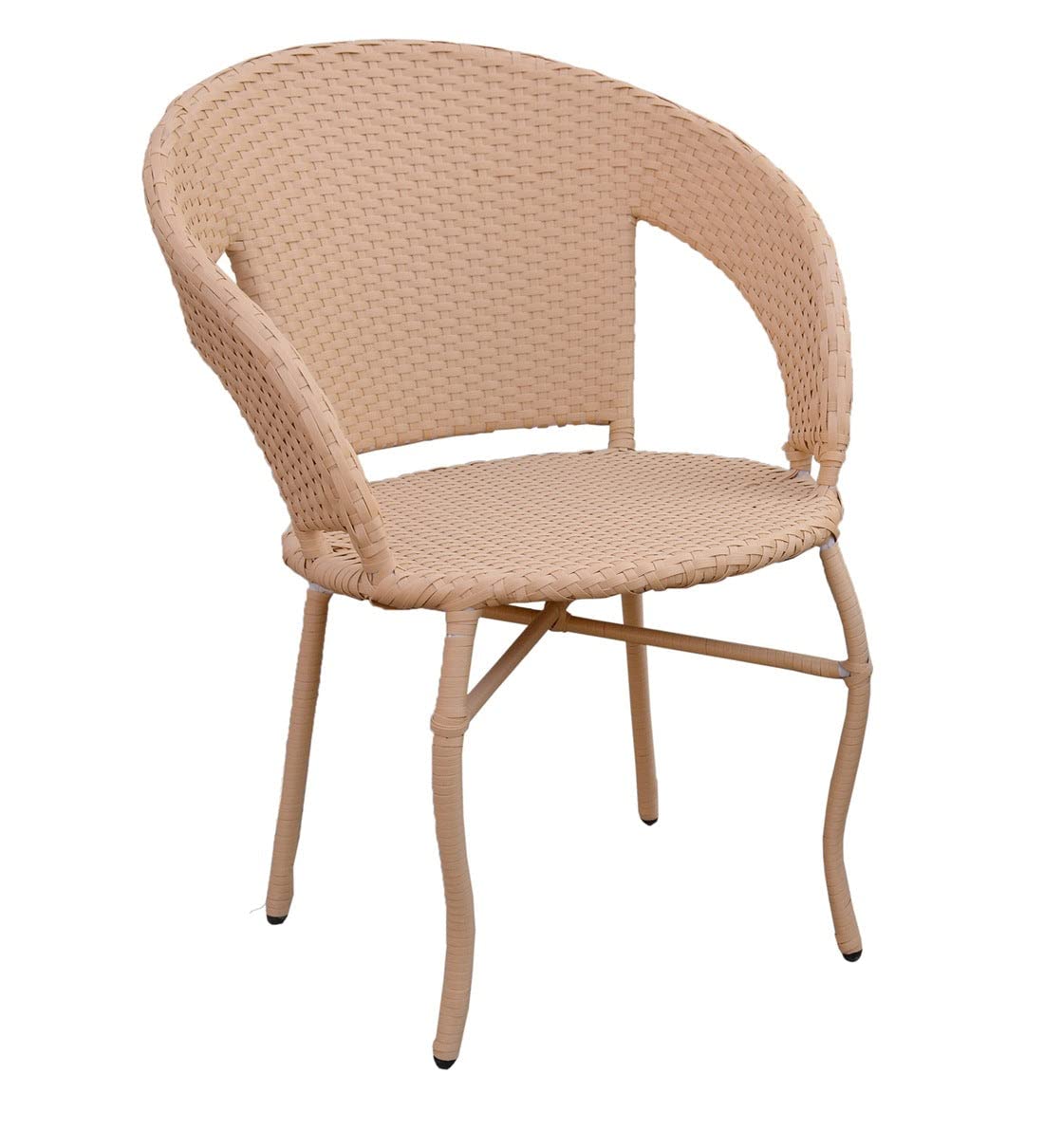 Curious Lifestyle Rattan & Wicker Patio Seating Set of 3 Outdoor Furniture Garden Patio Seating Set 2 Chairs & 1 Table Balcony Furniture Coffee Table Sets (Light Brown), 24 Inches
