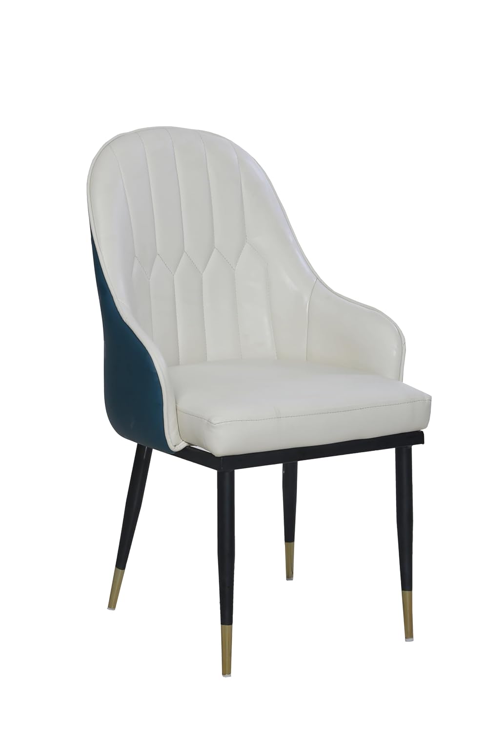 Curious Lifestyele Modern PU Leather Dining Chair with Armrest & Metal Legs